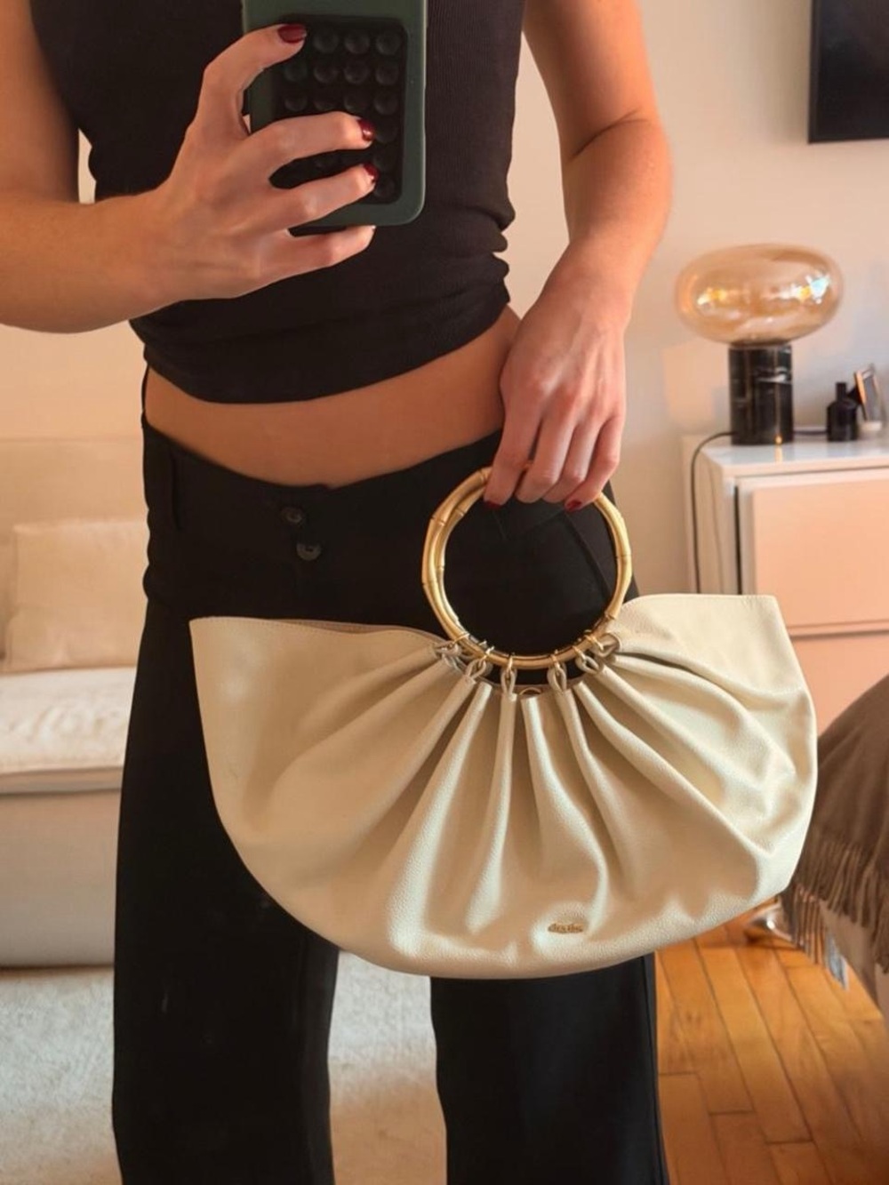 Cult Gaia Banu Top Handle Bag in Cream